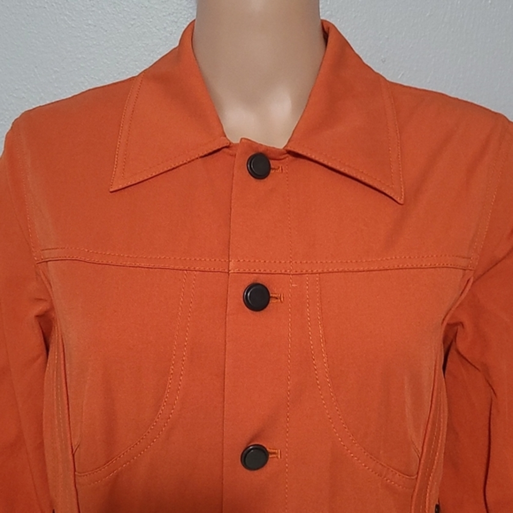 Betty Barclay Women’s Orange Button Up Designer Collared Jacket Size 36.‎ Medium